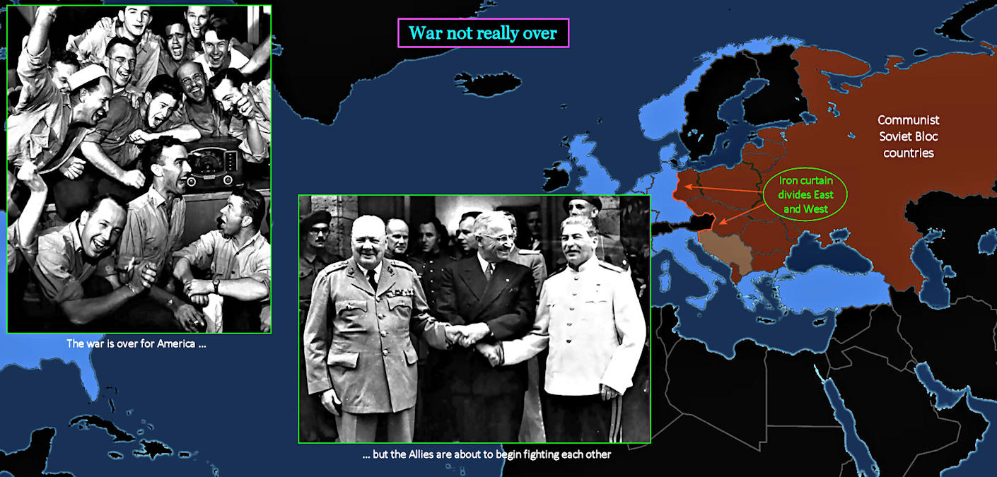 Final surrender, Iron Curtain, Cold War map